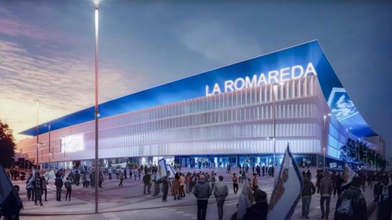 Recreación de la nueva Romareda